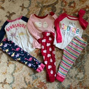 3 sets of baby girl pajamas